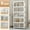 5 Layers Gray, variant on 48QT Heavy-Duty White Folding Storage Cabinet with Locking Doors & Wheels - Collapsible Organizer for Pantry, Home, RV - Easy Assembly, Large Capacity Shelving Unit