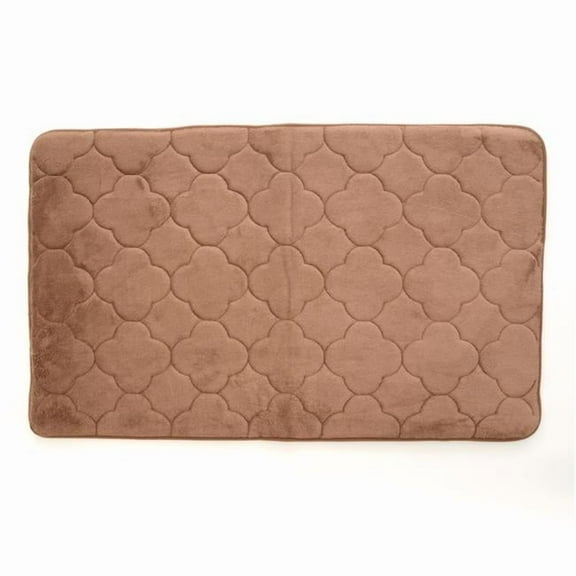 Stephan Roberts Home 40N-EM4V16-12 24 x 40 in. Embroidered Memory Foam Bath Mat, Wood Smoke