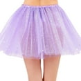 thumbnail image 3 of Women's Classic Elastic, 3-Layered Tulle Tutu Skirt,Purple Sequin, 3 of 4