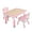 Pink, variant on Unicoo Kids Table and Chair Set, Adjustable Height Toddler Table with 2 Chairs, Rounded Edges, Easy-to-Wipe