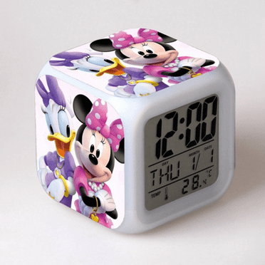 HANNTAOO LED Alarm Clock Mickey_Mouse Pattern Creative Desk Table Clock Glowing Electronic Colorful Digital Clock for Unisex Adults Girl Boy Kids Children Toy Birthday Present Gift HTNL#505