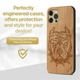 thumbnail image 2 of Case Yard Wooden Case Outside Soft TPU Silicone, Slim Fit Shockproof Wood Protective Phone Cover for Girls Boys Men and Women, Supports Wireless Charging Pitbull Design case for iPhone-12/12-Pro, 2 of 7