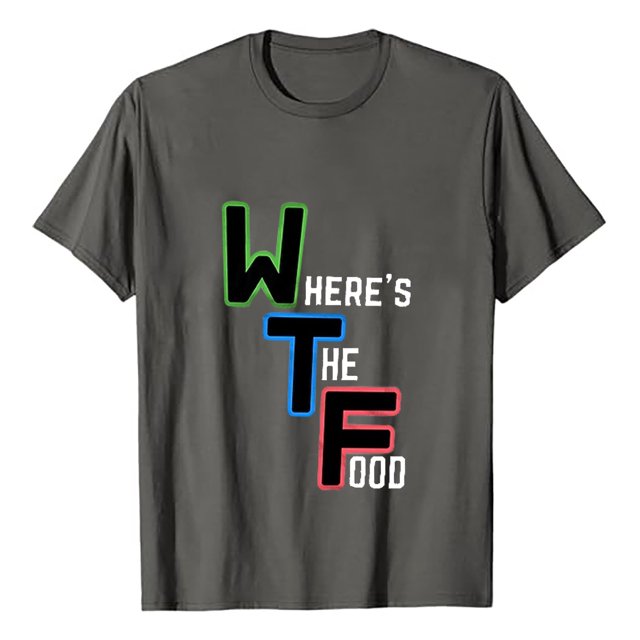 YDLCAFD T-Shirt Drôle WTF Signifiant Où Est la Nourriture