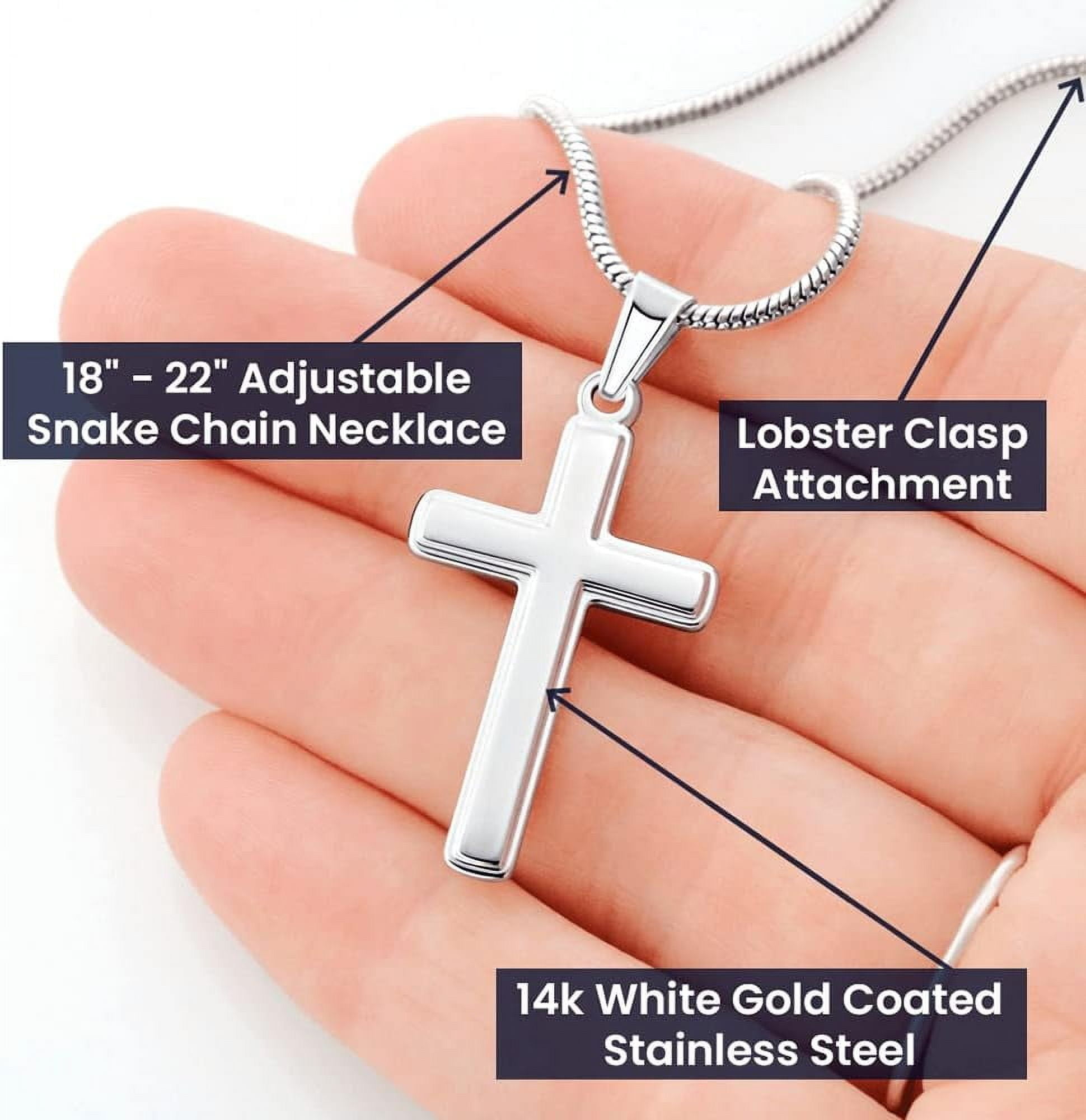 I Love You Gifts For Him Husband Boyfriend, Cross Necklace With Cuban Chain, Soulmate Sentimental Gift Ideas, Necklace Jewelry Chain Faith Cross Valentines Day Present For Men