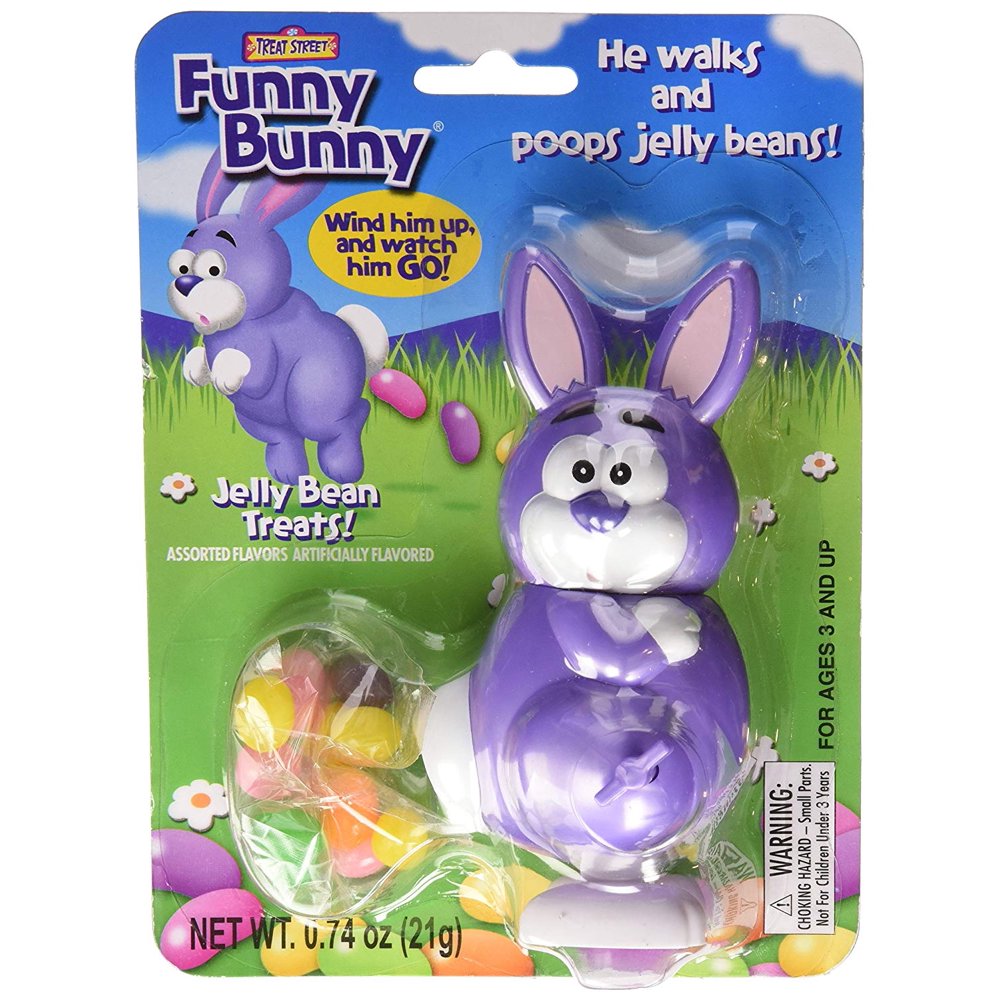 Funny Bunny Windup Jelly Bean Pooping Easter Bunny Candy Dispenser