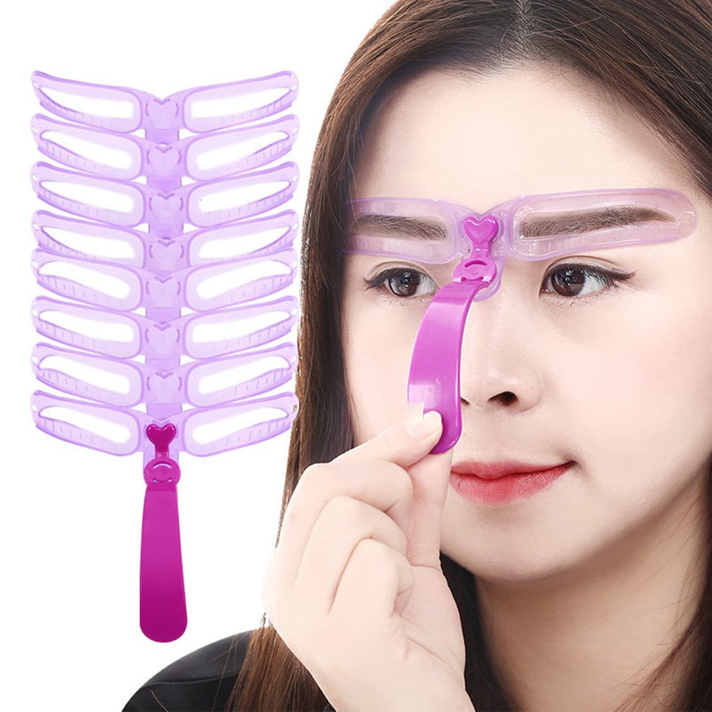 Newly 8 In1 Eyebrow Shaping Template Helper Eyebrow Stencils Kit
