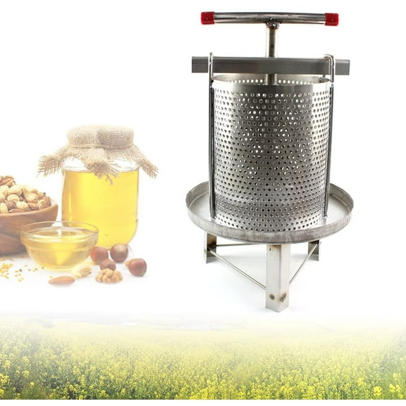 Manual Bee Honey Press Presser Wax Machine for Beekeeping Agriculture Vertical Stripe Silver (60cm/23.6'')