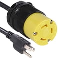 thumbnail image 2 of 15 to 30 Amp 110 Volt RV Power Cord Adapter by Journeyman Pro, 15A Male Plug (5-15P) Converts to 30A Female Connector (TT-30R) 24 Inch Inline Extension (15Male-30Female (L5-30R)), 2 of 3