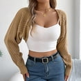thumbnail image 2 of JYnXIANTI Womens Crop Cardigans Sweater Shrug Open Front Crochet Knitting Tops Fall Fashion Trendy Long Sleeve Outfit Clothes, 2 of 7