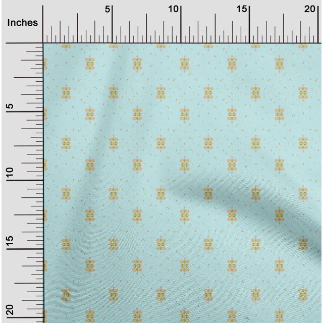oneOone Viscose Chiffon Fabric Diamond & Triangle Geometric Printed Craft Fabric BTY 42 Inch Wide