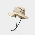 thumbnail image 2 of UTSJKR Women's Drawstring 2025 Fishing Hat Solid Pocket Stylish Bucket Cap Summer Spring Mountaineering Hats Big Brim Caps Beige, 2 of 9