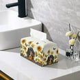 thumbnail image 5 of ZUXONGSY Sunflower Dachshund Tissue Box Cover Modern PU Leather Tissue Holder with Snap Button Texture Leather Tissue Box Cover Waterproof Tissue Cover Gifts to Friends Family, 5 of 7
