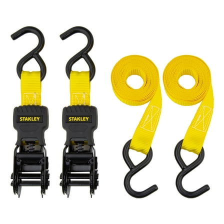 Stanley S10002 2-Pack Ratchet Strap Kit (1 in x 10 ft.) 1,500 Lb. Break Strength