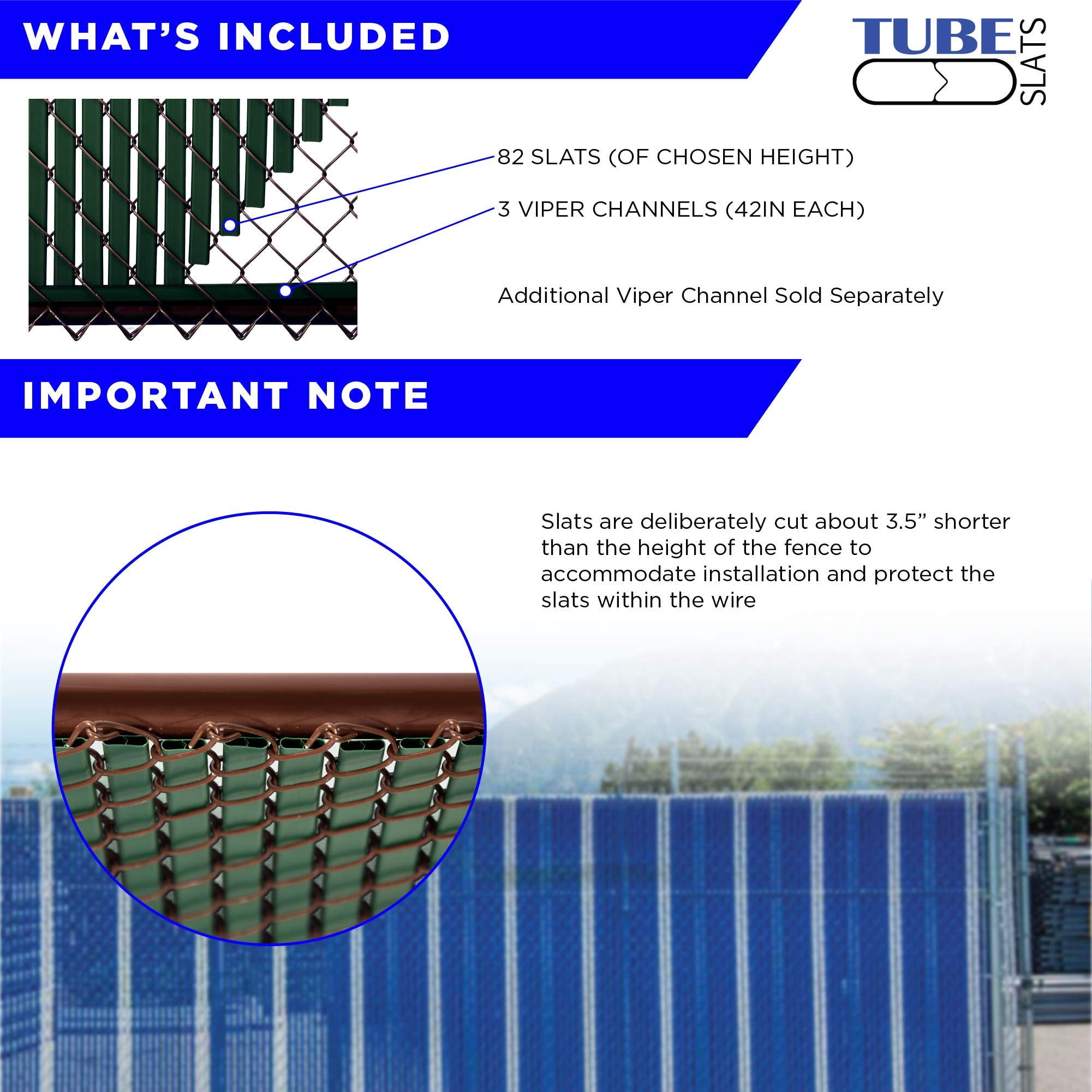Privacy Slats for Chain Link Fence, Vertical Bottom-Locking Inserts for 6' Height, White, UV-Resistant HDPE, Easy Installation