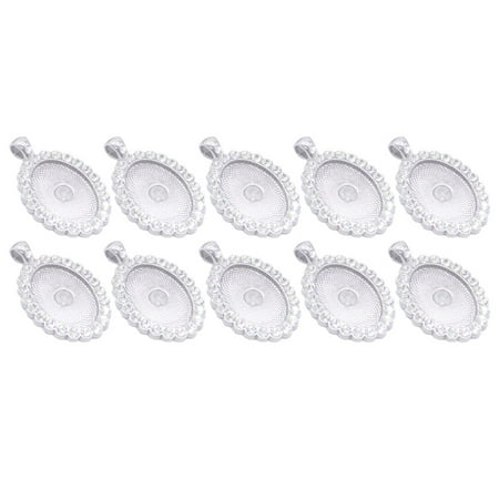 

10Pcs Necklace Pendant Tray Decorative Jewelry Making Holder Support Bezels