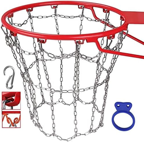 Voylla Basketball net, Metal Chain Net Braided Permanent Rust Proof (12 Links), Quick Installation