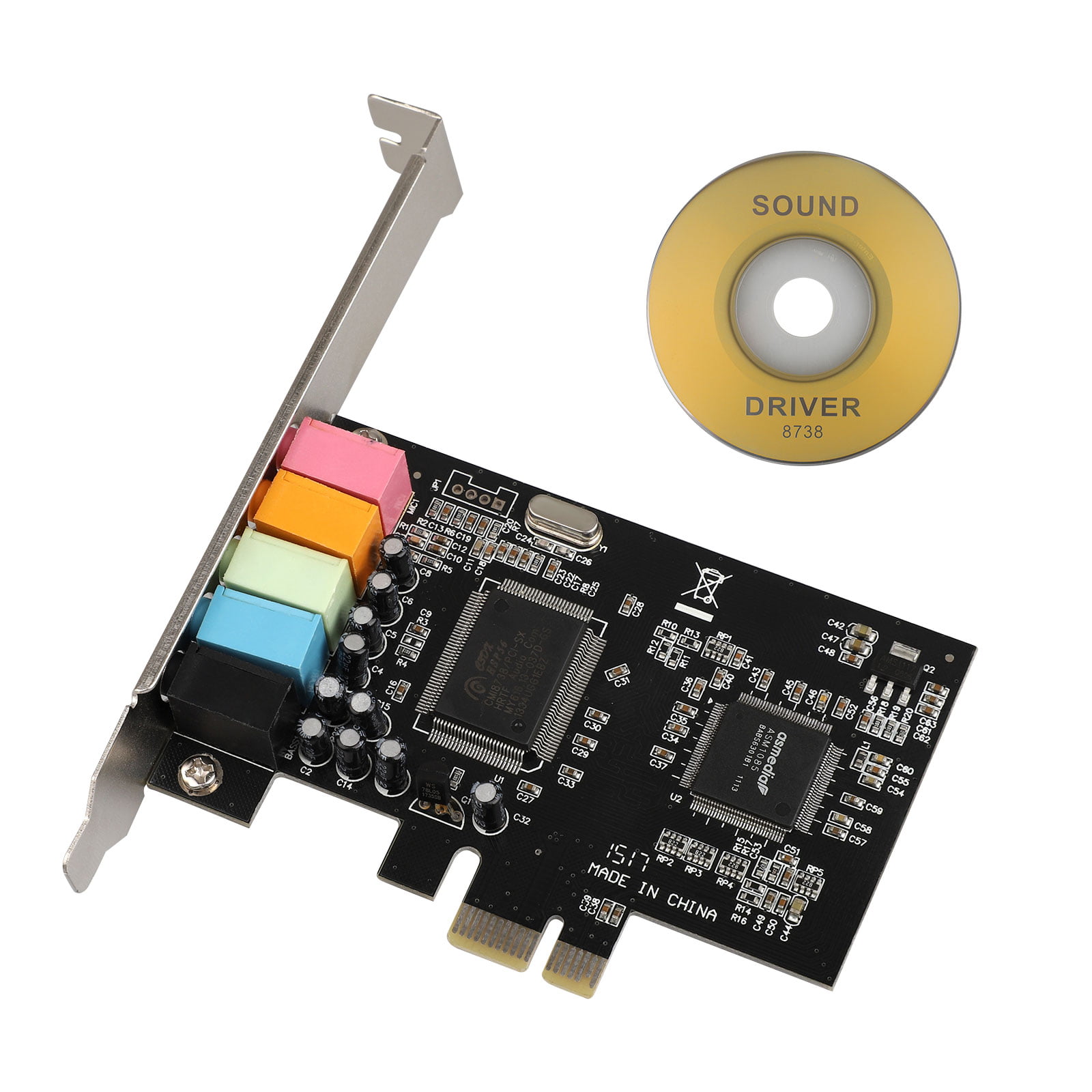 EEEkit PCIe Sound Card for PC Windows 10, PCI Express Desktop Sound Adapter, 3D Stereo PCI-e ...