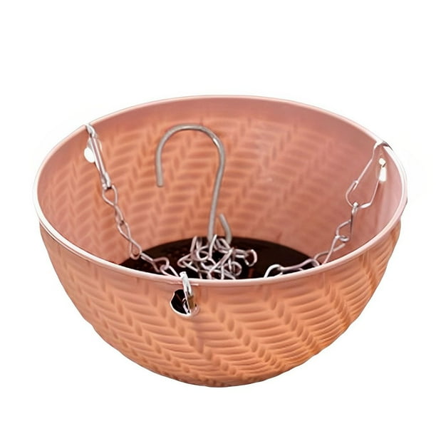 Bewildely Maceta colgante, cesta para colgar plantas y flores, mano de obra fina, accesorios para el hogar, decoraciones, cestas de orquídeas para Patio Jardín y Patio Rosa Bewildely HA080158-03B