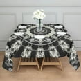 thumbnail image 3 of Black White Tie Dye Mandala Pattern Square Tablecloth,Waterproof Square Table Cover,Wipeable Spillproof Washable Table Cover for Home Kitchen Party Decor 52"x52"(132x132cm), 3 of 6