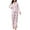 Pink 01, variant on Wancir Womens Christmas Pajamas Sets Long Sleeve Button Fur Trim Shirt Matching Pants 2 Piece Lounge Set Sleepwear