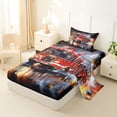 thumbnail image 2 of Erosebridal Boys Fire Engine Twin Sheet Sets, Truck Car Bedding, Black Red, 1 Flat Sheet, 1 Fitted Sheet and 1 Pillowcase, 2 of 5