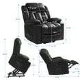 thumbnail image 5 of Emonia Power Lift Recliner Breathing Leather Massage Chair with Massage and Heat - Black, 5 of 8