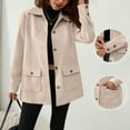 thumbnail image 4 of SDNall Women's Long Sleeve Hooded Jacket with Pockets, Fashion Casual Tweed Coat, 4 of 6