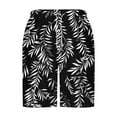 thumbnail image 5 of LNWUY (S-5XL) Big and Tall Men's Hawaiian Beach Shorts Swim Trunks Drawstring Elastic Waist Shorts Outdoor Lightweight Casual Swimsuit Swimwear with Pocket Black XXL, 5 of 5