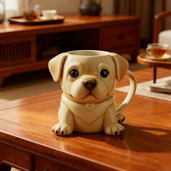 Funny Pet Dog Ceramic Cups 3D Ceramic Coffee Mug - Adorable Puppy Design Labrador Ceramic Cups Pet Coffee Cups Mugs- Gift for Dog Lovers