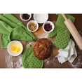 thumbnail image 7 of Sticky Toffee, 9 Piece Set, Silicone Printed Oven Mitt & Pot Holder, Cotton Terry Kitchen Dish Towel & Dishcloth, Green, 7 of 7