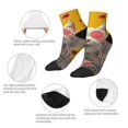 thumbnail image 5 of Fuzoiu Floral Sunglasses Cat Art Print Adult Socks, Crew Moisture-wicking Socks, Unisex Cushion Crew Socks,Casual Sports Ankle Socks, 5 of 7