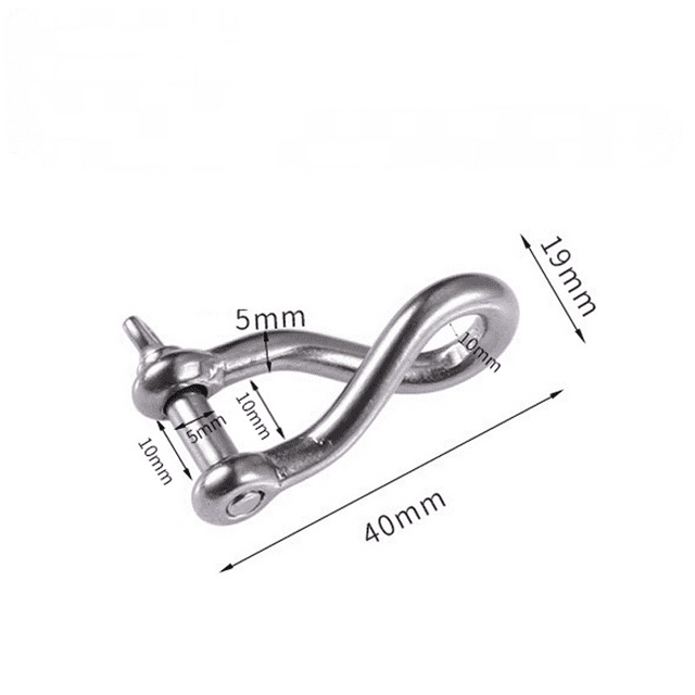 Marine Shackle, Stainless Steel Twisted Shackle Quick Lifting Shackle Hook, D Shackle, 4MM-12MM-week