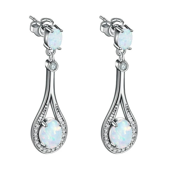 Fgnfyis Minimalist Fire Opal Sterling Silver Drop Earring Simple Drop Earrings Opal Earrings Sterling Silver Opal Earring Simple Dangle Earring Earrings Silver