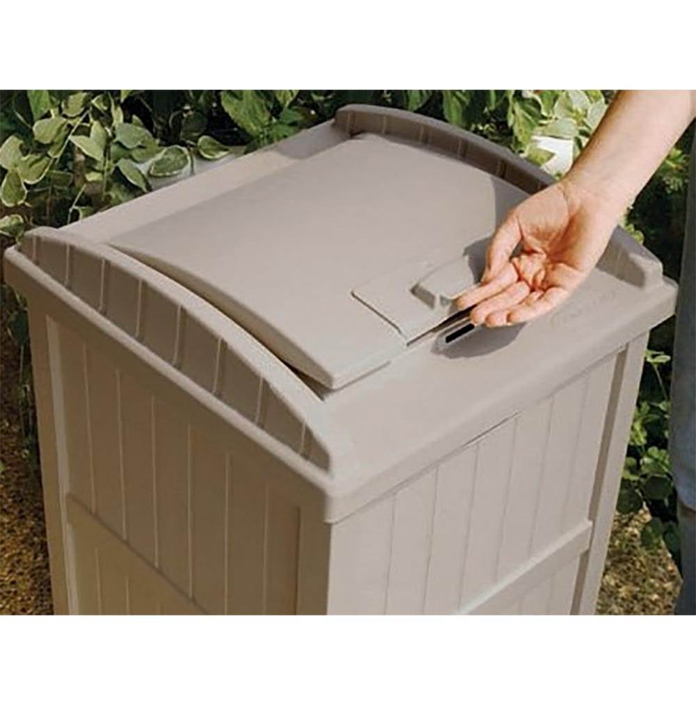 Dogipot 33 Gallon Round Trash Can With Bone Etching - Park Tables