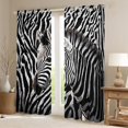 thumbnail image 2 of Homewish Geometric Zebra Striped Black Out Curtains,Wild Animal Zebra Curtains Pack of 2 (42x63 Each),White Black Bedroom Curtains For Boys Teens,Luxury Bedroom Decor, 2 of 6