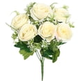 thumbnail image 2 of Verdsylv 6-Head Artificial Rose Bouquet, Cloth Flower Plant Arrangement for Wedding Bridal Party, Home Living Room Decor, Table Centerpieces, and Anniversary Celebration, Beige, 2 of 9
