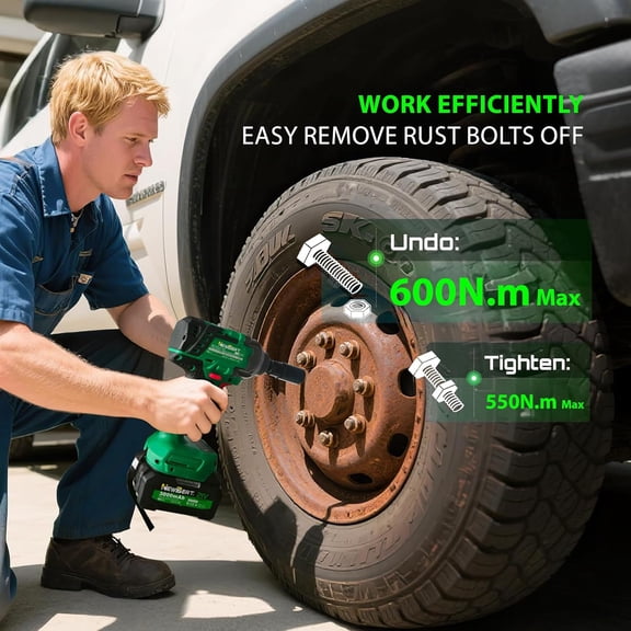 Cordless Impact Wrench Set 21V Brushless 550Nm  Torque Variable Speed Electric Power Tool for Car Home