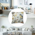thumbnail image 5 of Acheng  Throw Pillow Covers, Grey Sparrows Print Soft Touch Accent Cushion Covers with Piped Edge,Square Pillowcase for Sofa Living Room,Set of 2 White(Two  Sides Print) 24x24in, 5 of 7