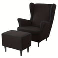 thumbnail image 2 of AIGIA Wing Chair Slipcovers 3 Piece Stretch Wingback Chair Cover Soft Velvet Armchair Covers with Elastic Bottom for Living Room Bedroom, 2 of 8