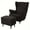 Black, variant on AIGIA Wing Chair Slipcovers 3 Piece Stretch Wingback Chair Cover Soft Velvet Armchair Covers with Elastic Bottom for Living Room Bedroom