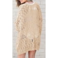 thumbnail image 3 of Hollow-Out Women Knit Kimono Caridgan Open Front Loose Sweater Coat, 3 of 4