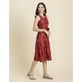 thumbnail image 2 of Moomaya Womens Printed Button Down Midi, Sleeveless Tie-Up Waist Casual Dress, 2 of 9