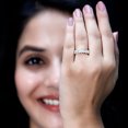 thumbnail image 5 of Rosec Jewels Lab Created Diamond Wedding Ring - Classic Full Eternity Band Ring - EF-VS Quality, 925 Sterling Silver, US 4.00, 5 of 9