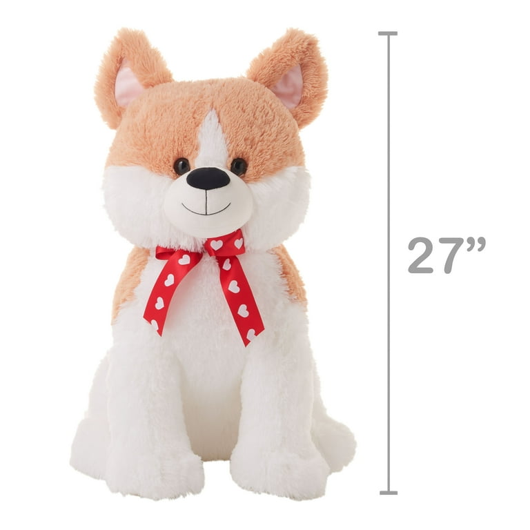 Way To Celebrate Valentine s Day XL Sitting Corgi Plush Walmart