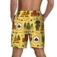 thumbnail image 3 of Sigee Forest Guard Print Mens Swim Trunks with Compression Liner Quick Dry Swim Stretch Beach Shorts with Pockets,S-3XL, 3 of 7