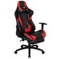 thumbnail image 2 of BlackArc Black & Red Faux Leather Reclining Gaming Chair - Height Adjustable Pivot Arms, Pull-Out Footrest, Headrest & Lumbar Pillows, 2 of 10