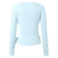 thumbnail image 3 of Kiijoy Girl's Tie Wrap Top Solid Long Sleeve V Neck Ballet Dance Yoga Tshirt, 7-8 Years, 3 of 6