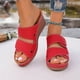 thumbnail image 2 of Mujeres Zapatillas de Verano Moda Casual Color Sólido Boca de Peces Zapatillas de Cuña de Fondo Grueso, 2 of 9