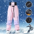 thumbnail image 2 of SRZYMJ Mens Work Pants Men's Colour Blocking Windproof Winter Ski Trousers for Outdoor Sports with Double Reinforced Shoulder and Side Pockets Comfortable Warm, 2 of 9