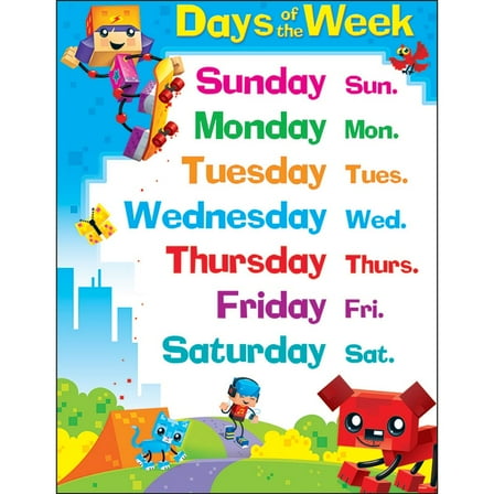 Days of the Week BlockStars Learning Chart 17x22 [T38375]